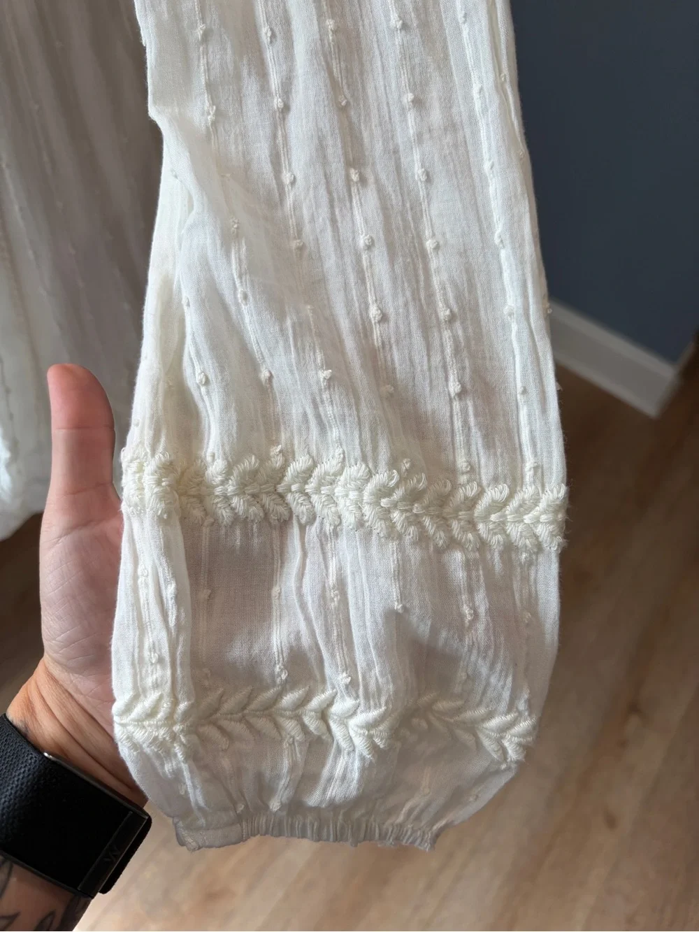 Free People Isabella Mini Dress Ivory Embroidered Ruffle Boho Size 0